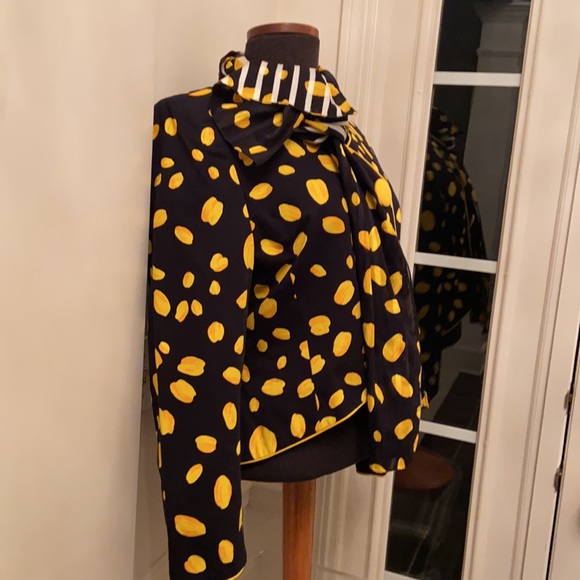 68 E Strauss Vintage Blazer & Scarf sz 8 jck p2p 18 21L - Picture 10 of 15